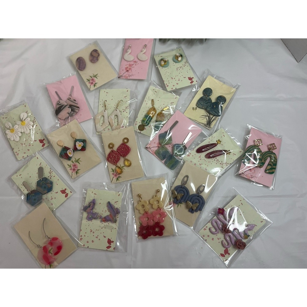 Wholesale Handmade Earrings Lot6. Unique 20 Pairs Stainless Steel Base